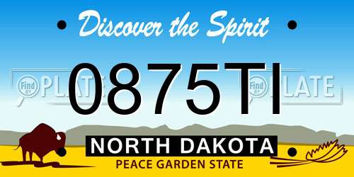 0875TI North Dakota License Plate