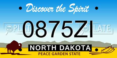 0875ZI North Dakota License Plate