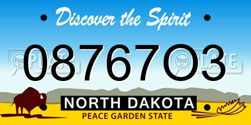 08767O3 North Dakota License Plate