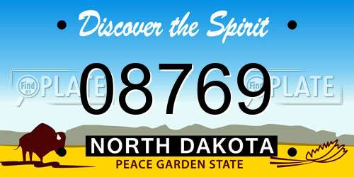 08769 North Dakota License Plate