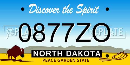 0877ZO North Dakota License Plate