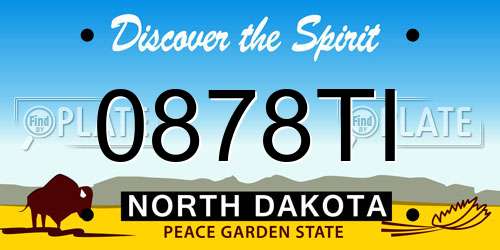 0878TI North Dakota License Plate