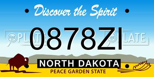 0878ZI North Dakota License Plate