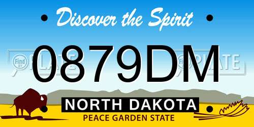 0879DM North Dakota License Plate