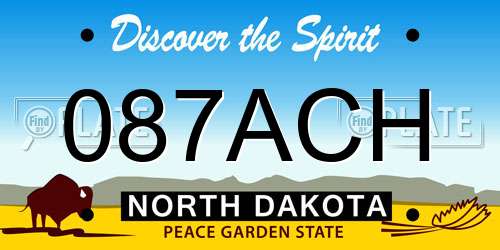 087ACH North Dakota License Plate