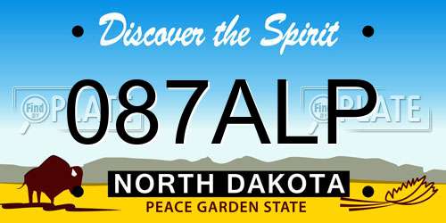 087ALP North Dakota License Plate