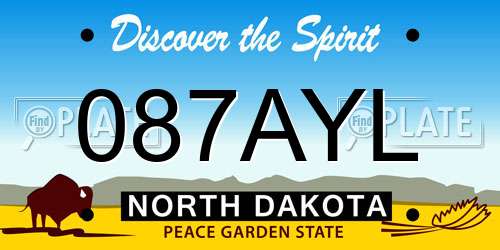 087AYL North Dakota License Plate