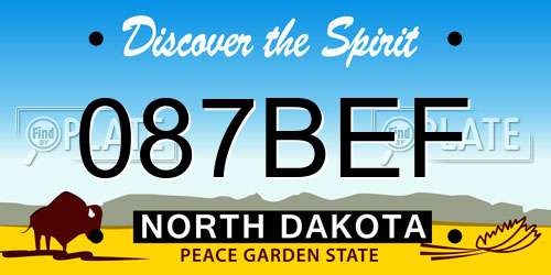 087BEF North Dakota License Plate