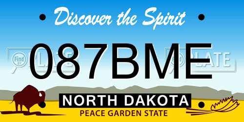 087BME North Dakota License Plate