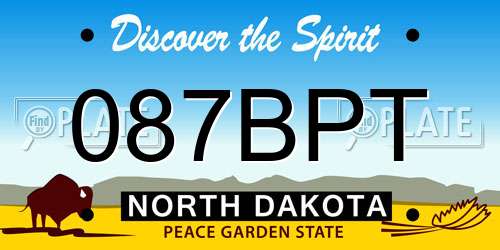 087BPT North Dakota License Plate