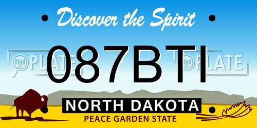 087BTI North Dakota License Plate
