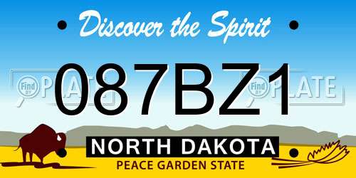 087BZ1 North Dakota License Plate