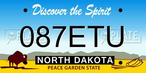 087ETU North Dakota License Plate