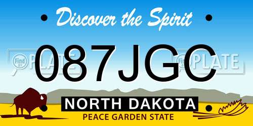 087JGC North Dakota License Plate