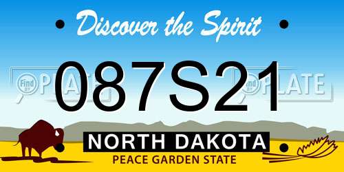 087S21 North Dakota License Plate