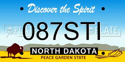 087STI North Dakota License Plate