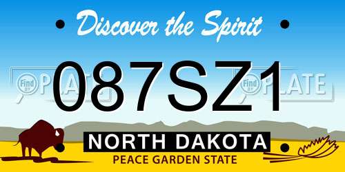 087SZ1 North Dakota License Plate