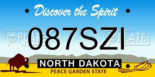 087SZI North Dakota License Plate