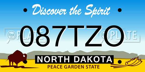 087TZO North Dakota License Plate