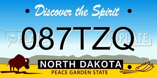087TZQ North Dakota License Plate