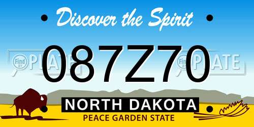 087Z70 North Dakota License Plate