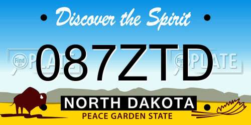 087ZTD North Dakota License Plate