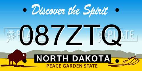 087ZTQ North Dakota License Plate