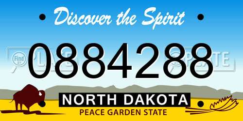 0884288 North Dakota License Plate