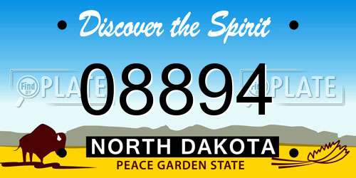08894 North Dakota License Plate