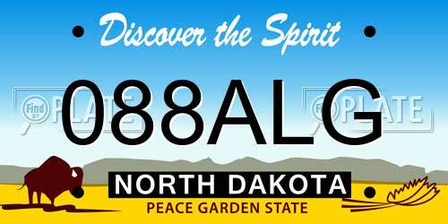 088ALG North Dakota License Plate