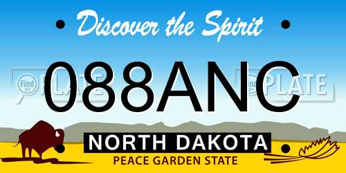 088ANC North Dakota License Plate