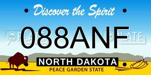 088ANF North Dakota License Plate