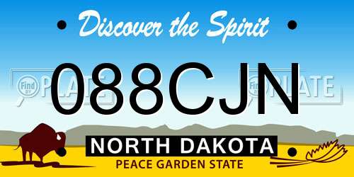 088CJN North Dakota License Plate