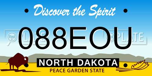 088EOU North Dakota License Plate