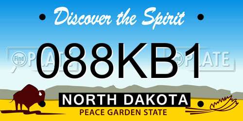 088KB1 North Dakota License Plate