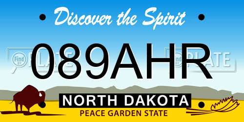 089AHR North Dakota License Plate