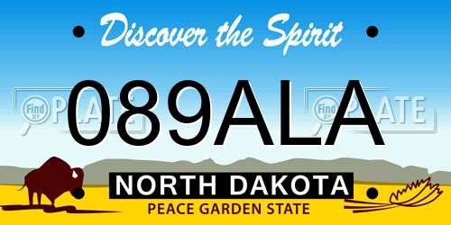 089ALA North Dakota License Plate