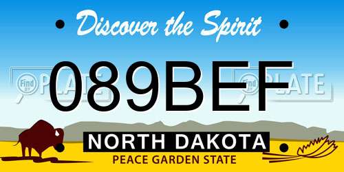 089BEF North Dakota License Plate
