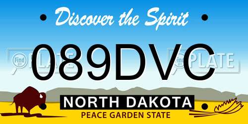 089DVC North Dakota License Plate