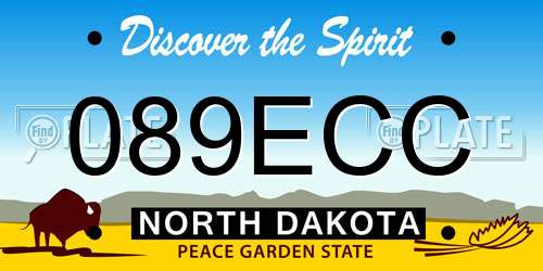 089ECC North Dakota License Plate