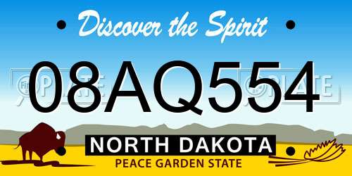 08AQ554 North Dakota License Plate