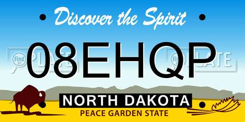 08EHQP North Dakota License Plate