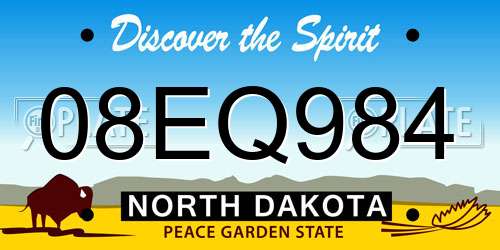 08EQ984 North Dakota License Plate
