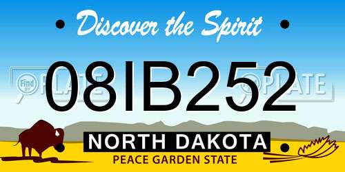 08IB252 North Dakota License Plate