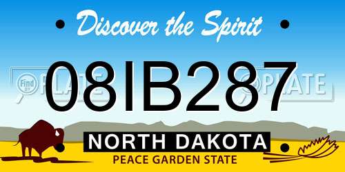 08IB287 North Dakota License Plate