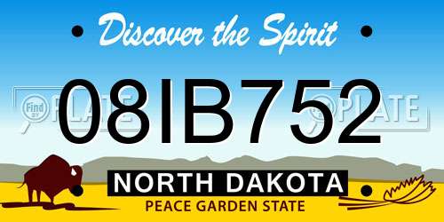08IB752 North Dakota License Plate