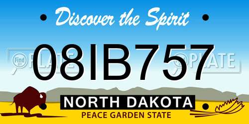 08IB757 North Dakota License Plate