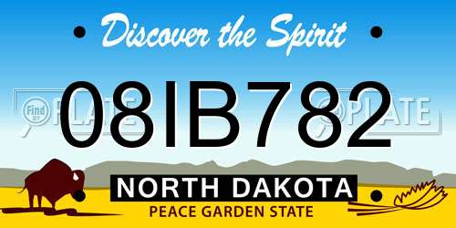 08IB782 North Dakota License Plate