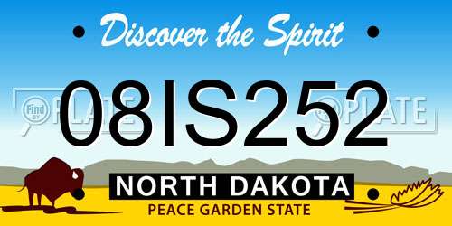 08IS252 North Dakota License Plate