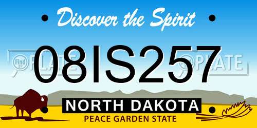 08IS257 North Dakota License Plate